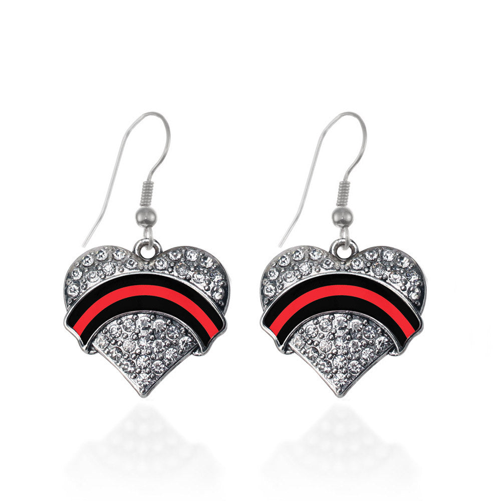 Fire Department Support Pave Heart Charm