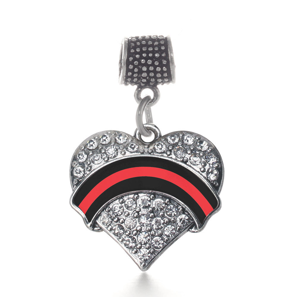 Fire Department Support Pave Heart Charm