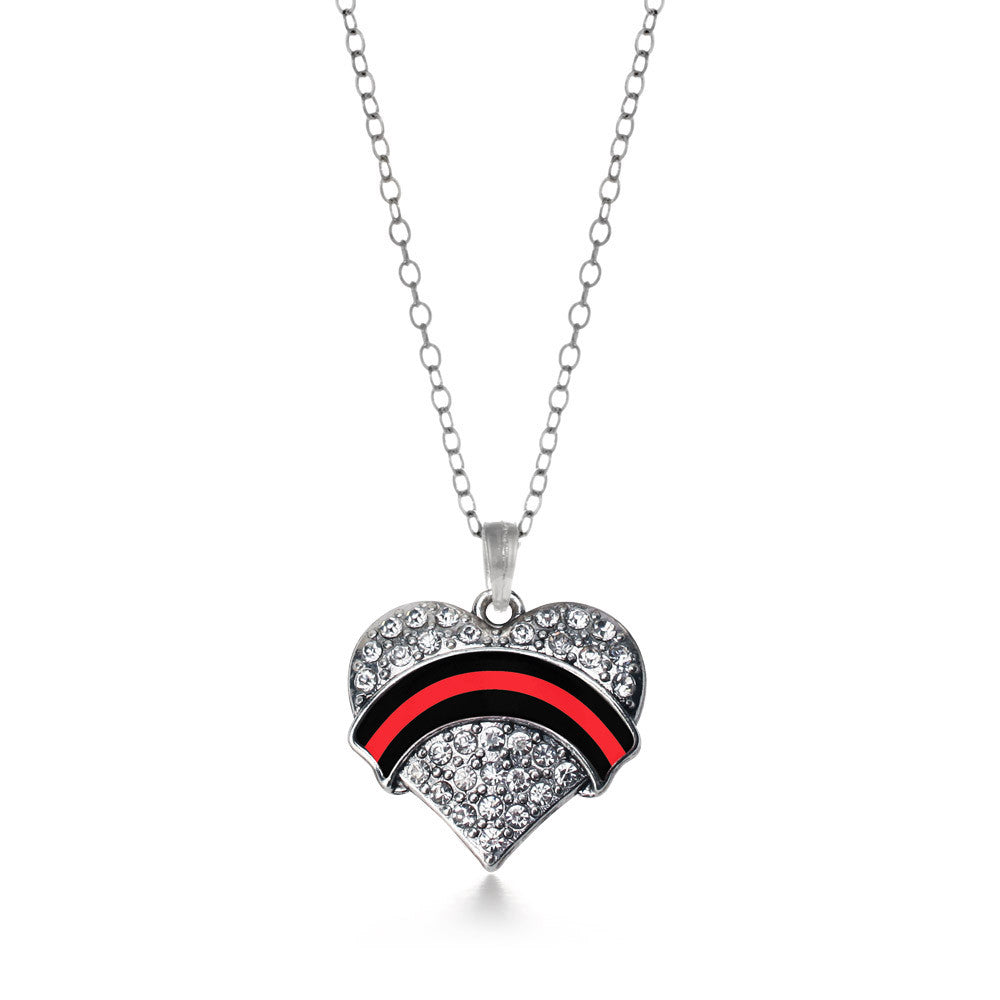 Fire Department Support Pave Heart Charm
