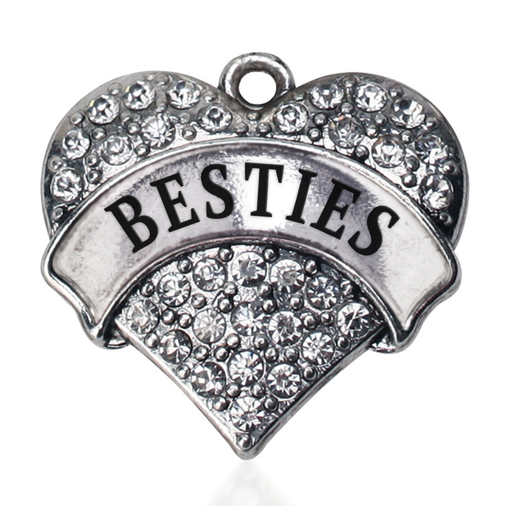 Besties Pave Heart Charm