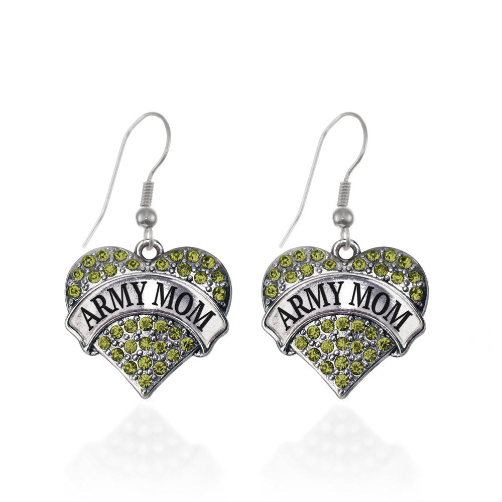 Army Mom Pave Heart Charm