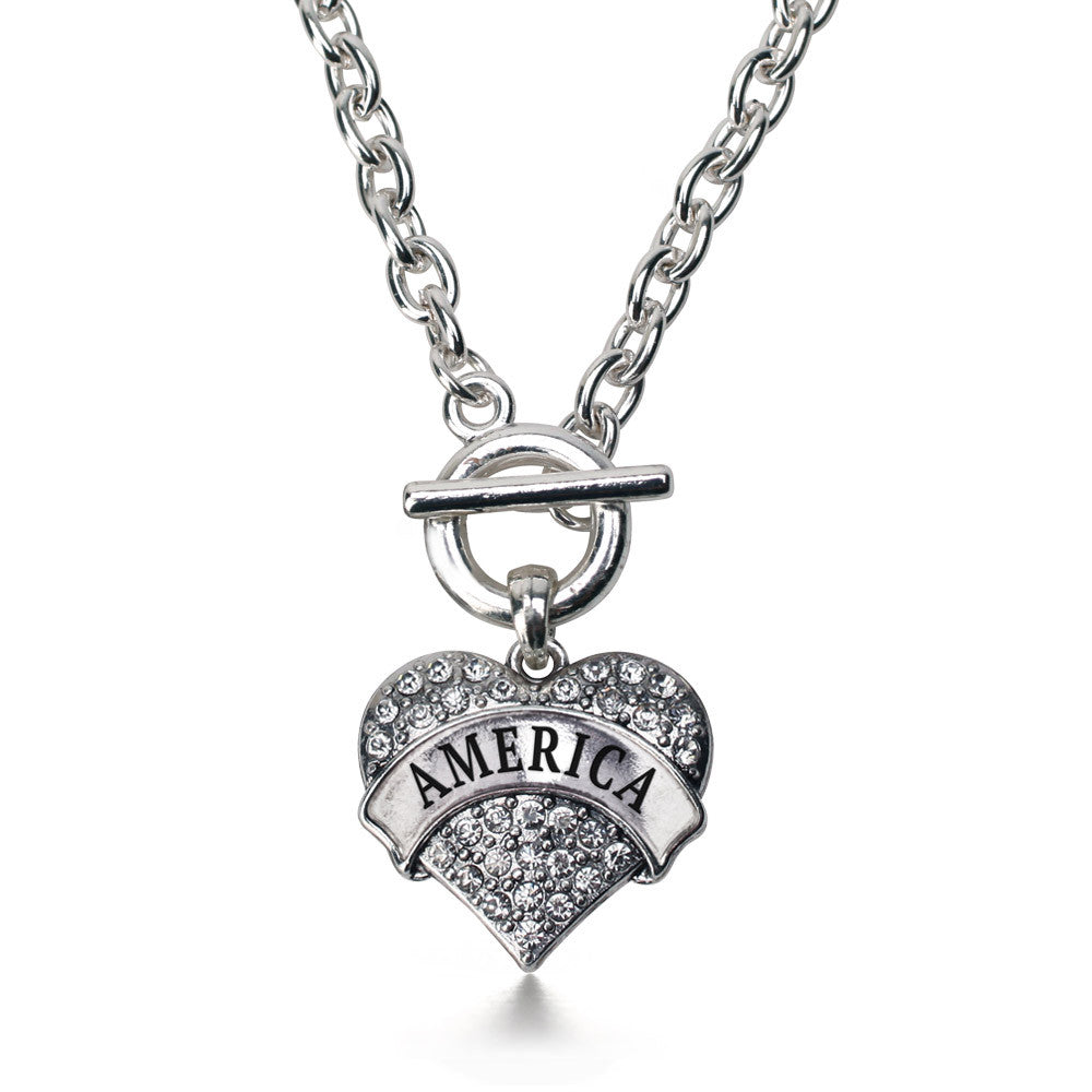 America Pave Heart Charm