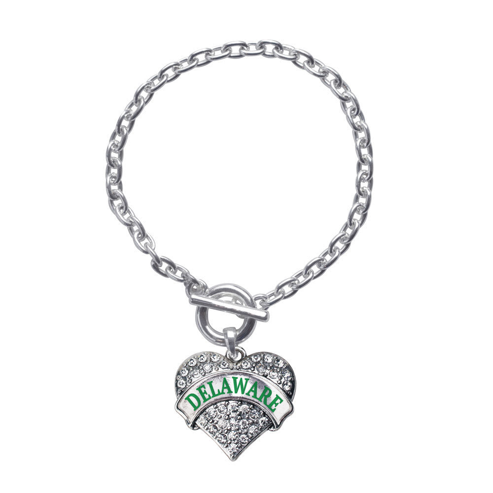 Delaware Pave Heart Charm