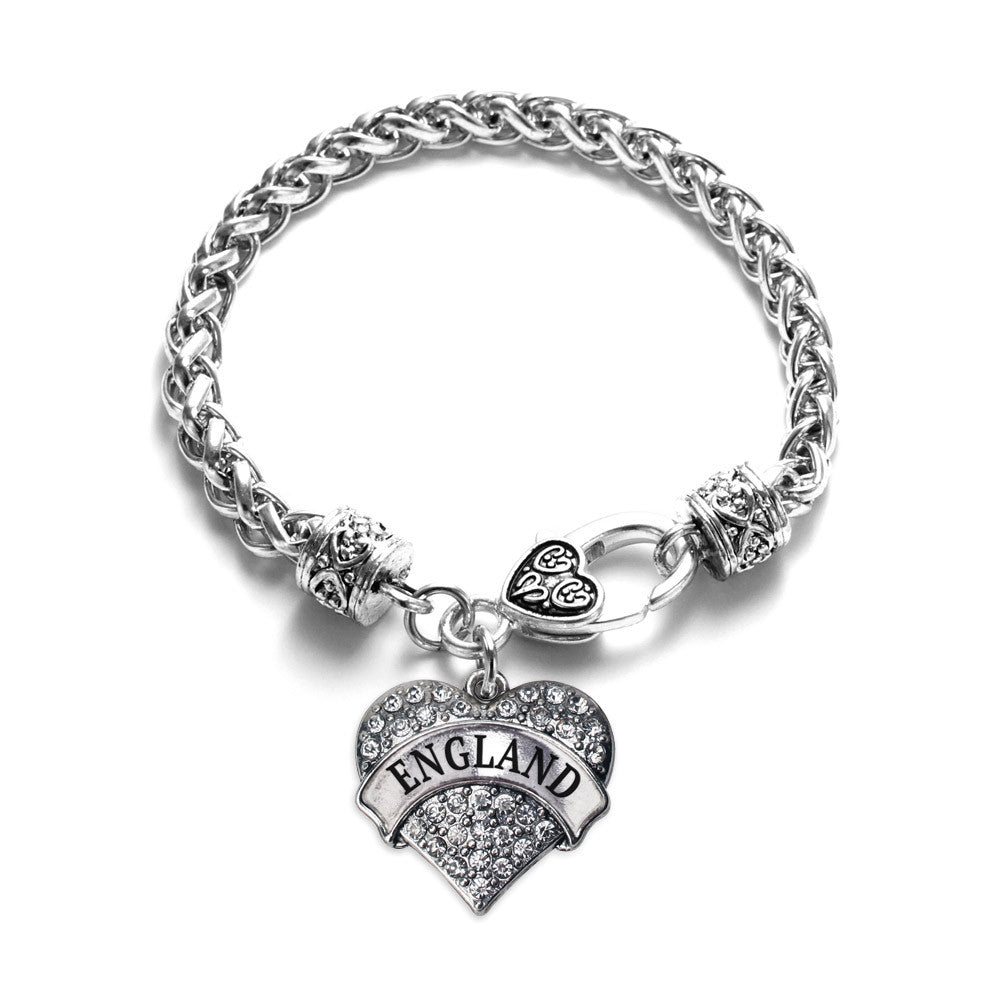 England Pave Heart Charm