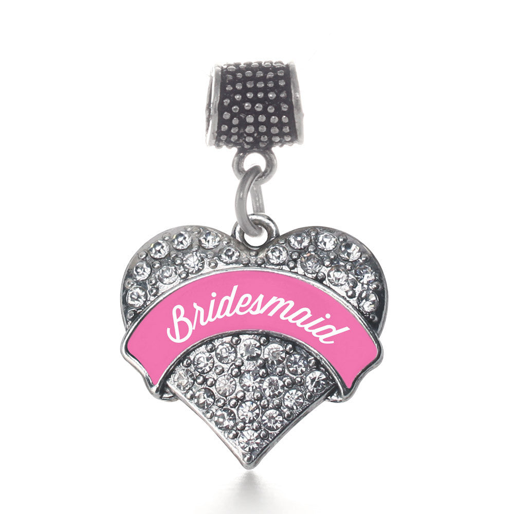 Bridesmaid Pave Heart Charm