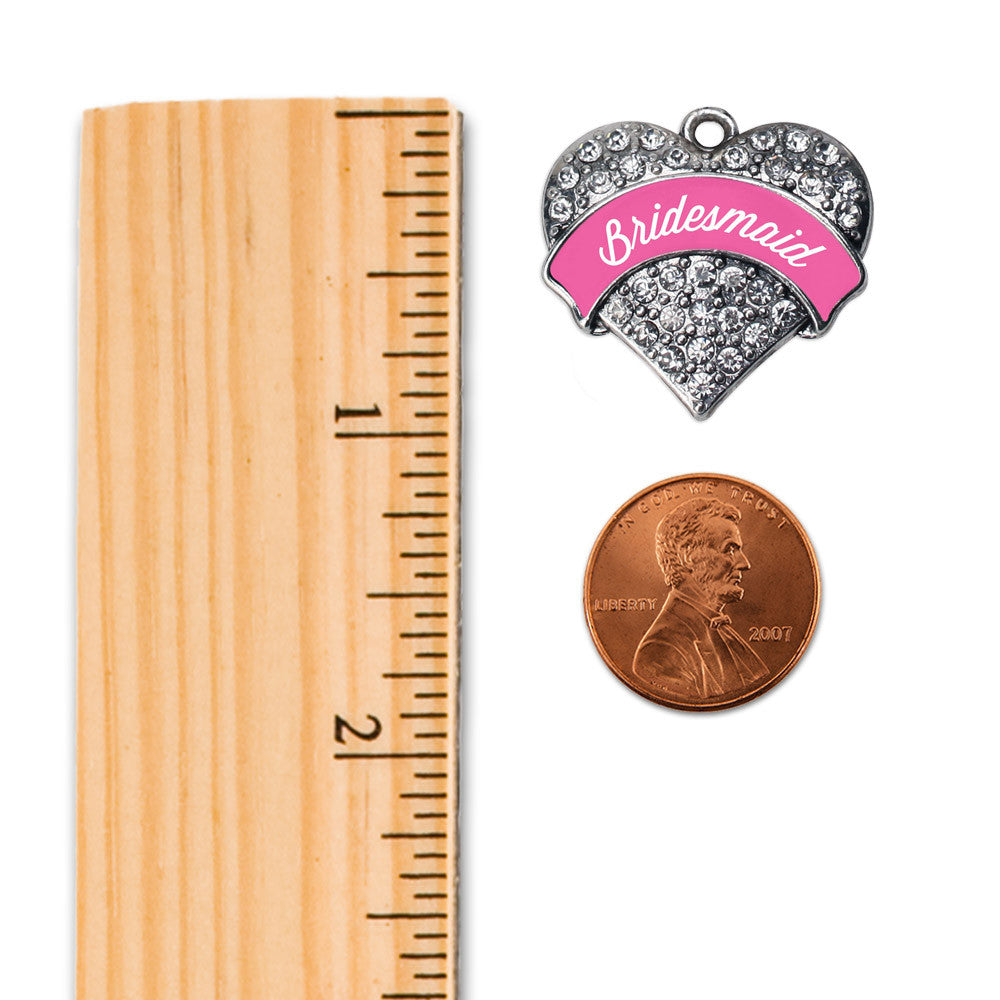 Bridesmaid Pave Heart Charm