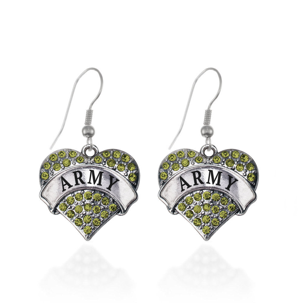 Army Pave Heart Charm