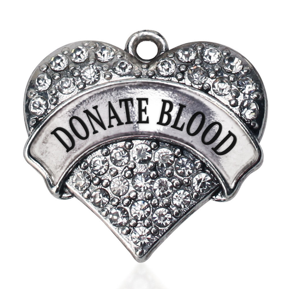 Donate Blood  Pave Heart Charm