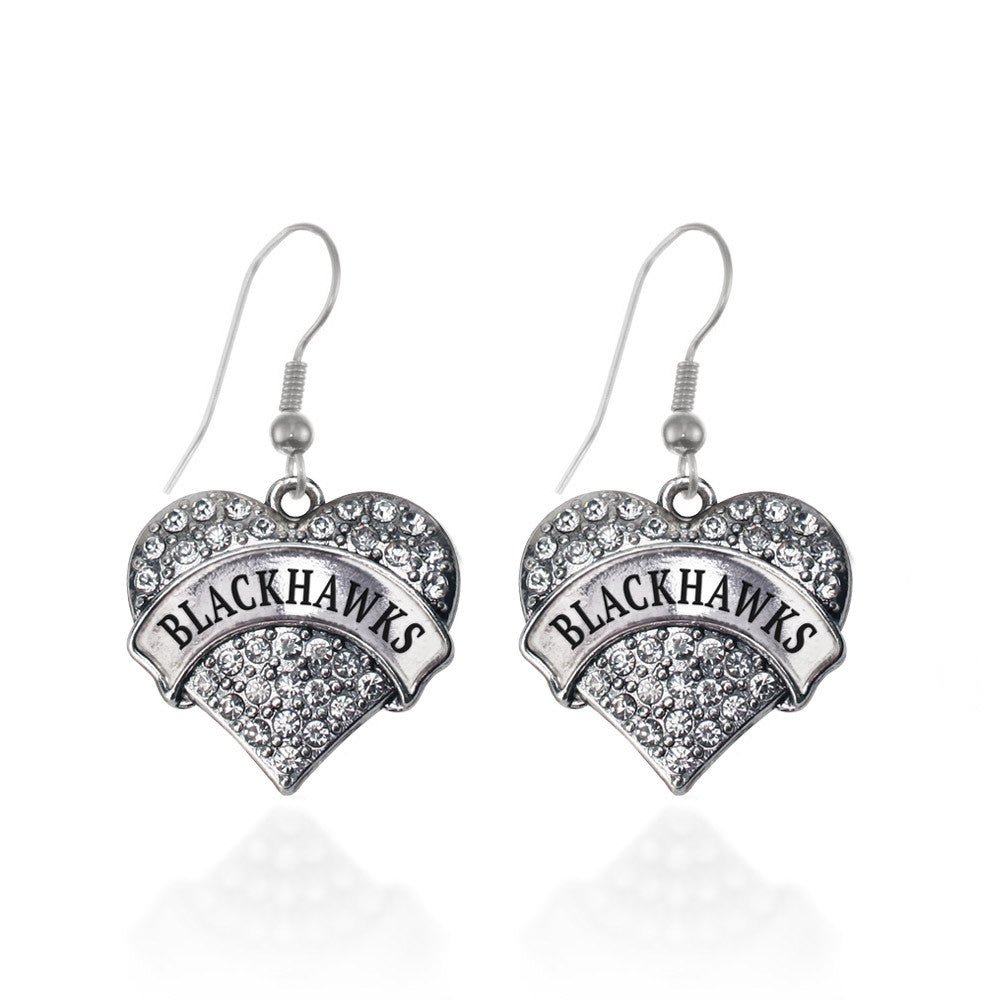 Blackhawks Pave Heart Charm