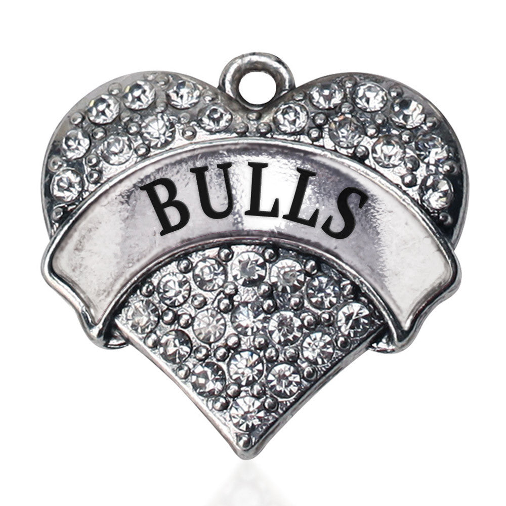 Bulls Pave Heart Charm