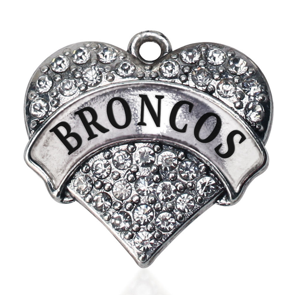 Broncos Pave Heart Charm