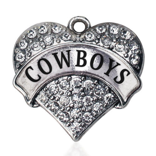 Cowboys  Pave Heart Charm