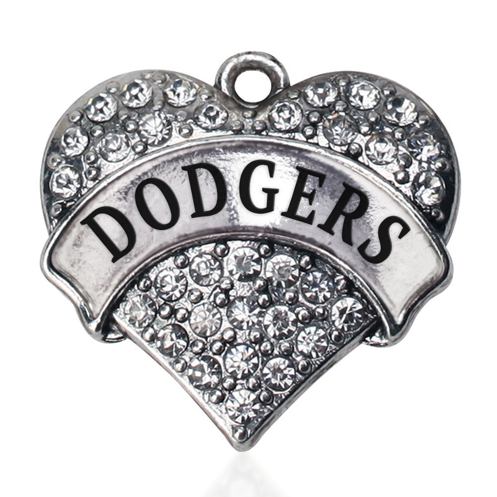 Dodgers Pave Heart Charm