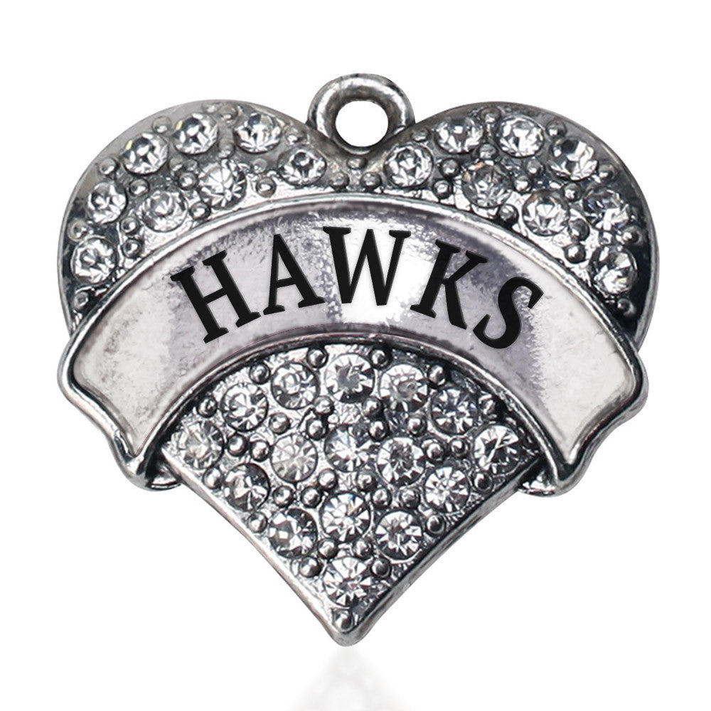 Hawks  Pave Heart Charm