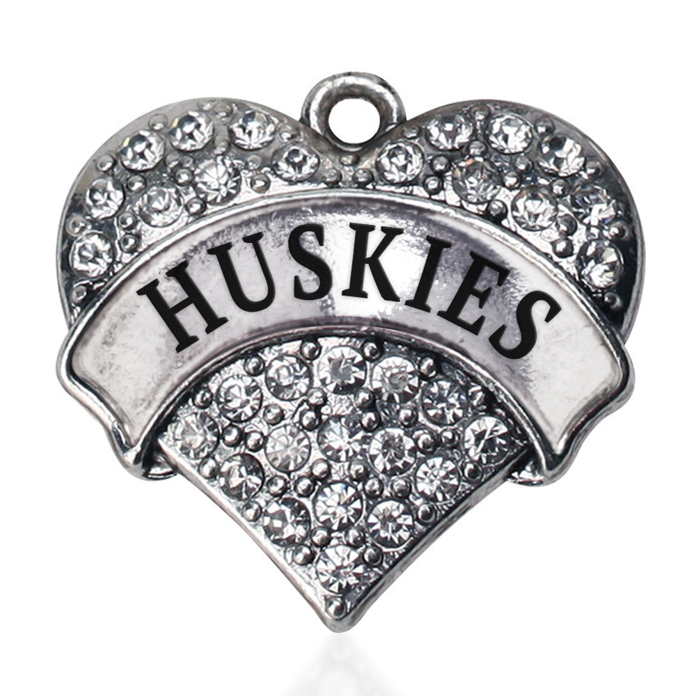 Huskies Pave Heart Charm
