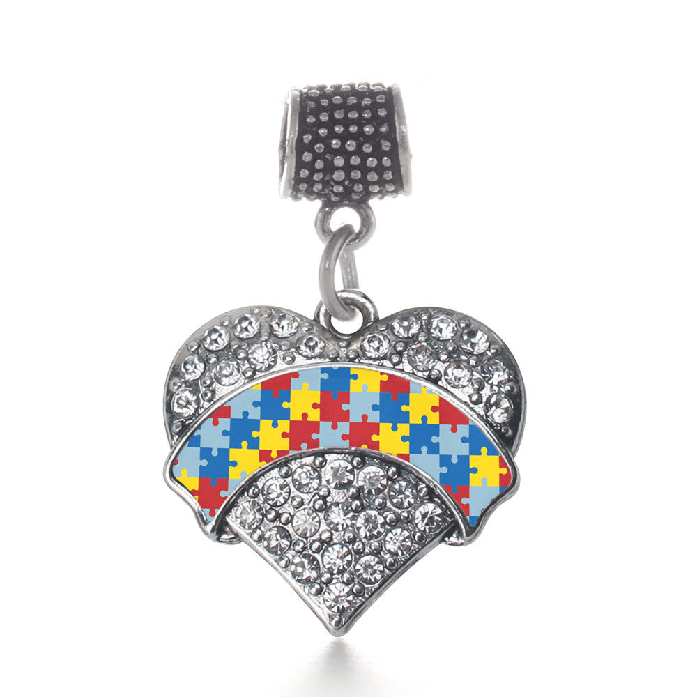Autism Awareness Pave Heart Charm