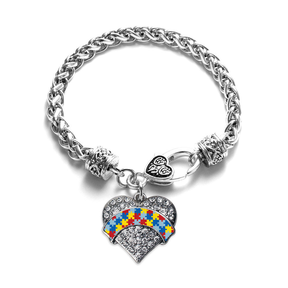 Autism Awareness Pave Heart Charm