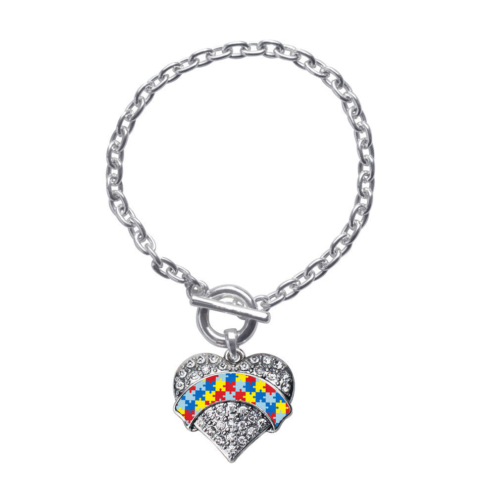 Autism Awareness Pave Heart Charm