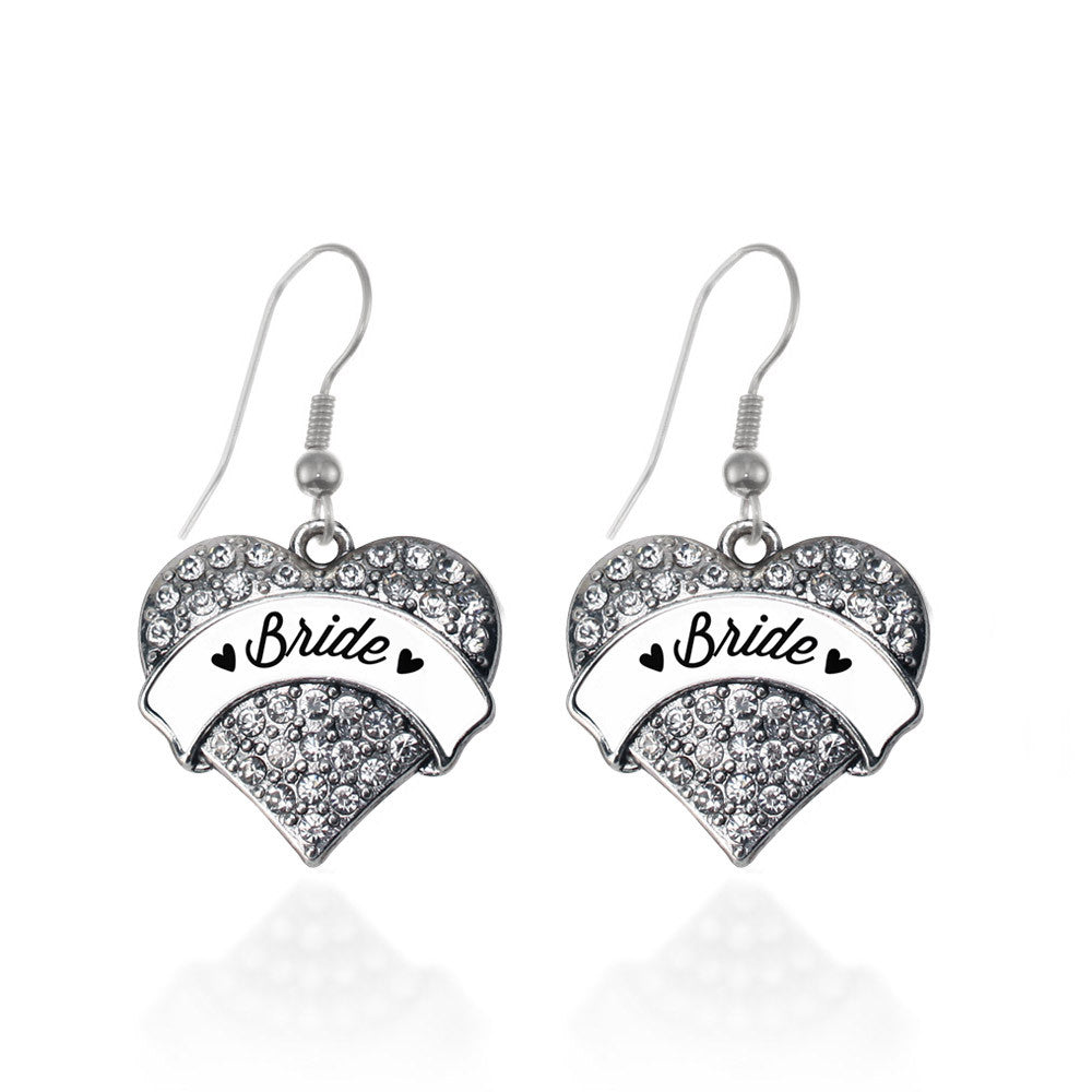 Black and White Bride Pave Heart Charm