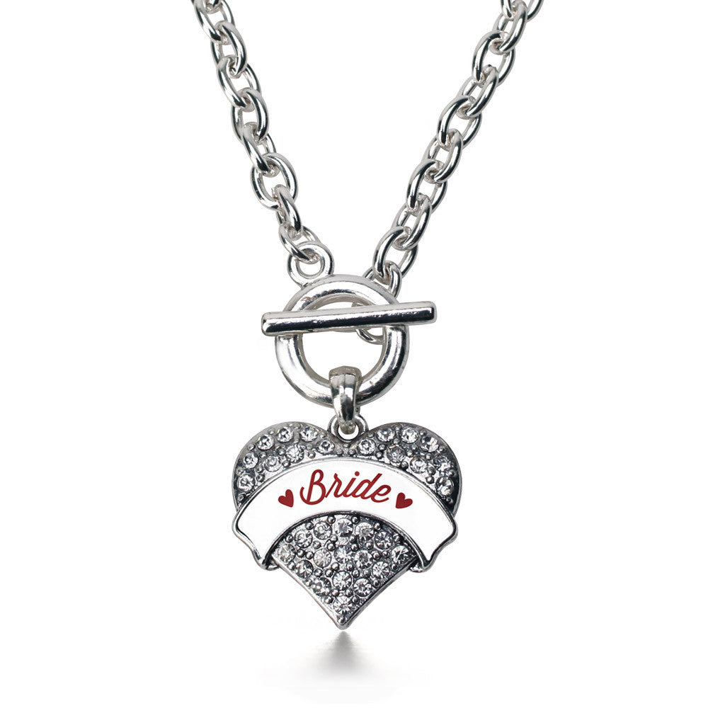 Crimson Red Bride  Pave Heart Charm