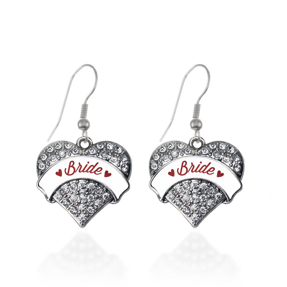 Crimson Red Bride  Pave Heart Charm