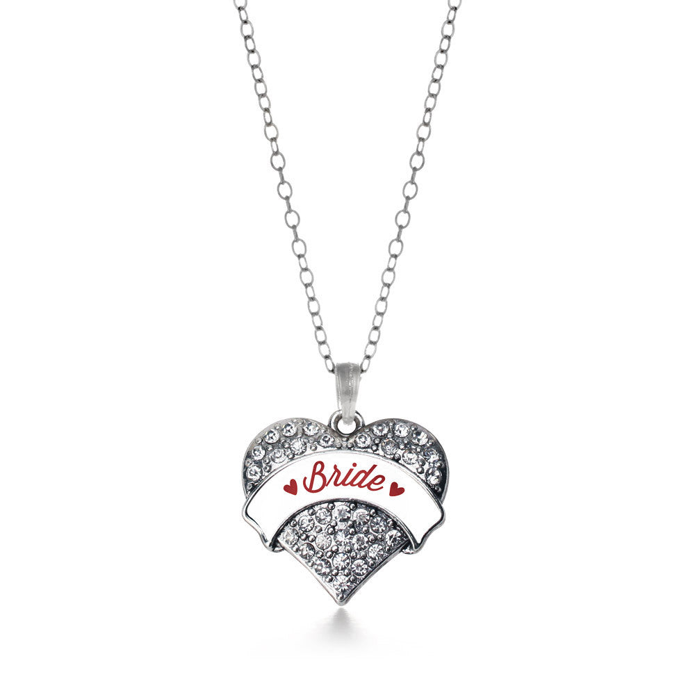 Crimson Red Bride  Pave Heart Charm