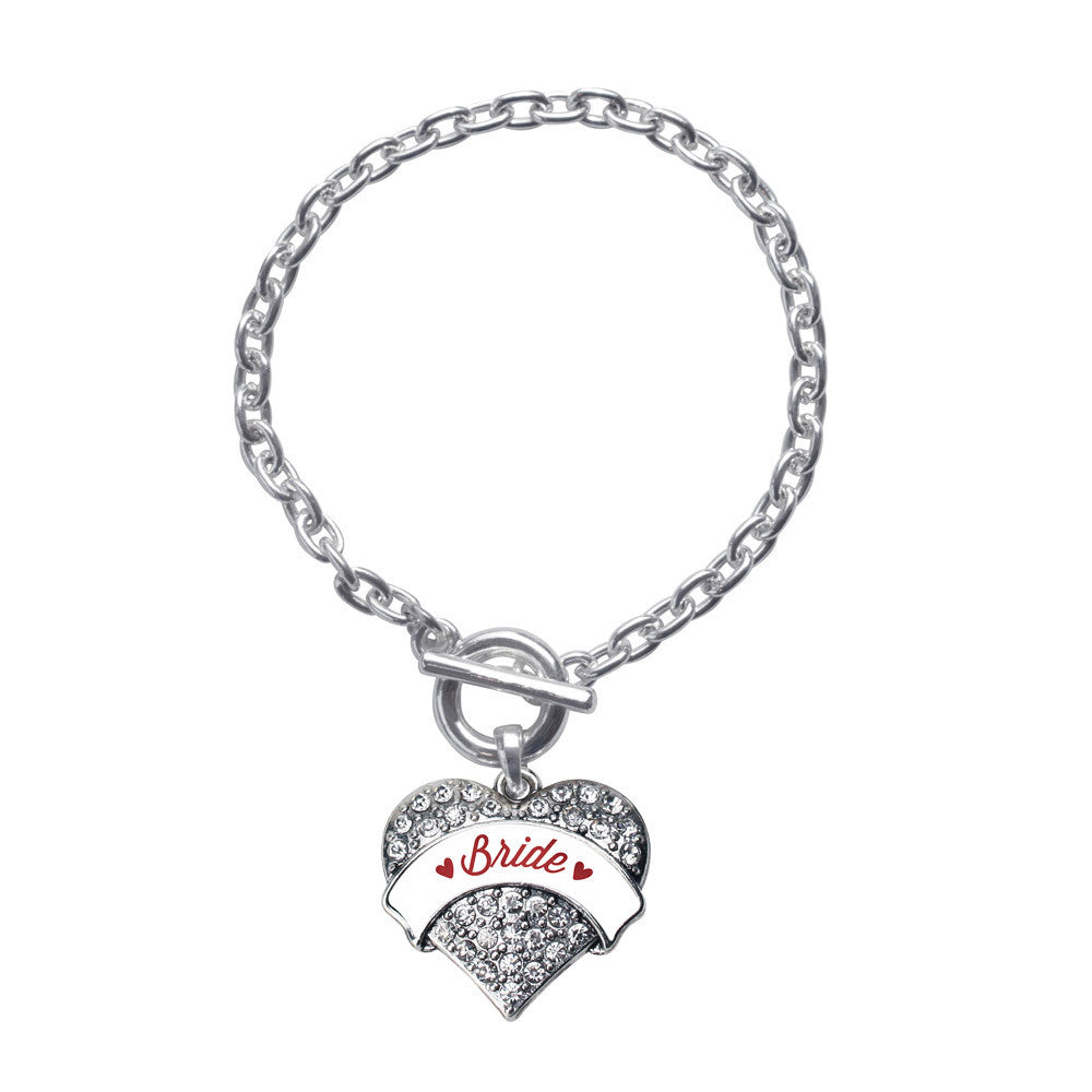 Crimson Red Bride  Pave Heart Charm