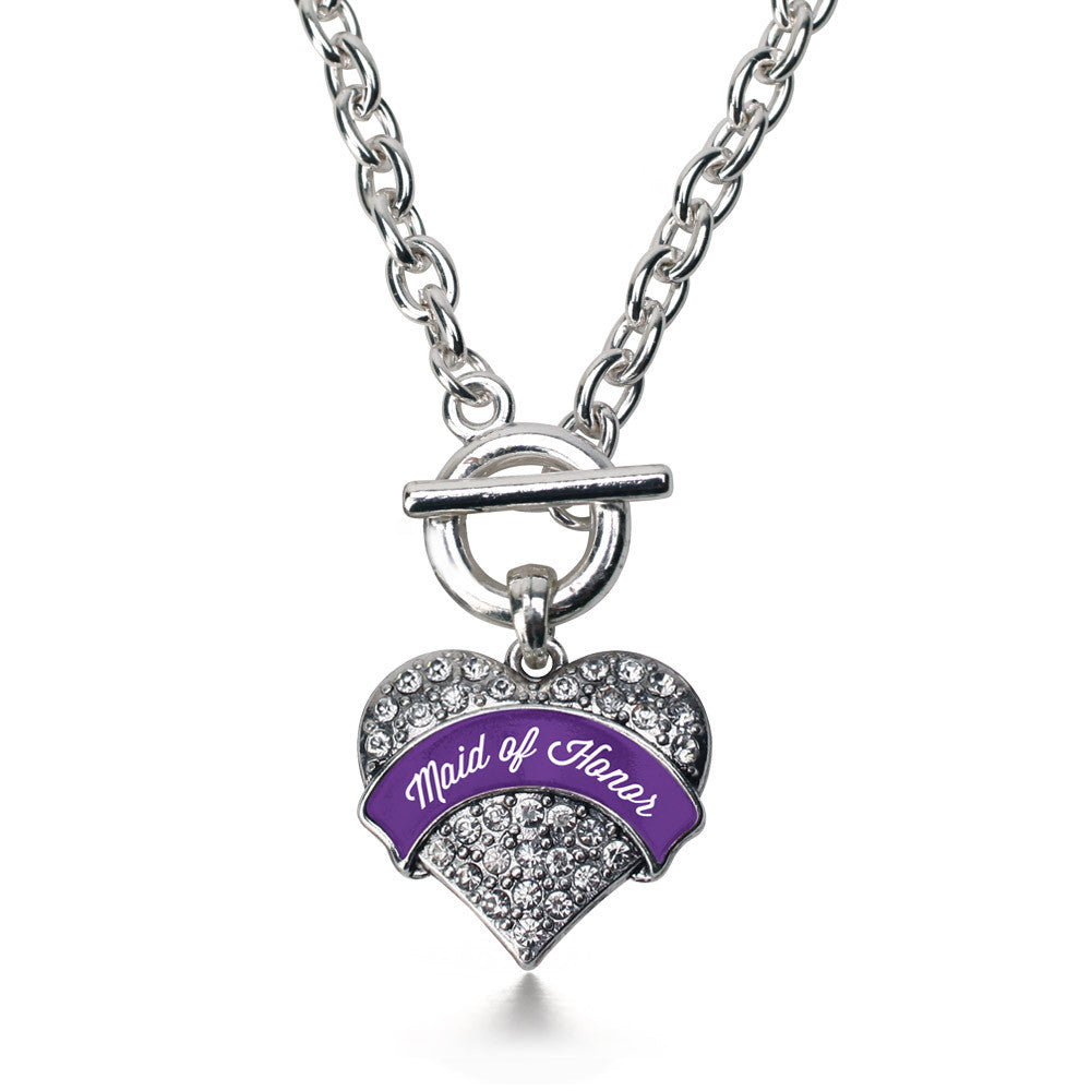 Purple Maid of Honor  Pave Heart Charm