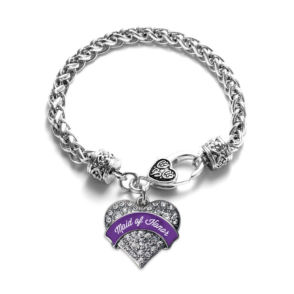 Purple Maid of Honor  Pave Heart Charm