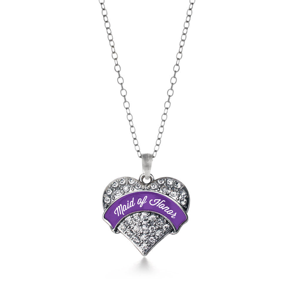 Purple Maid of Honor  Pave Heart Charm