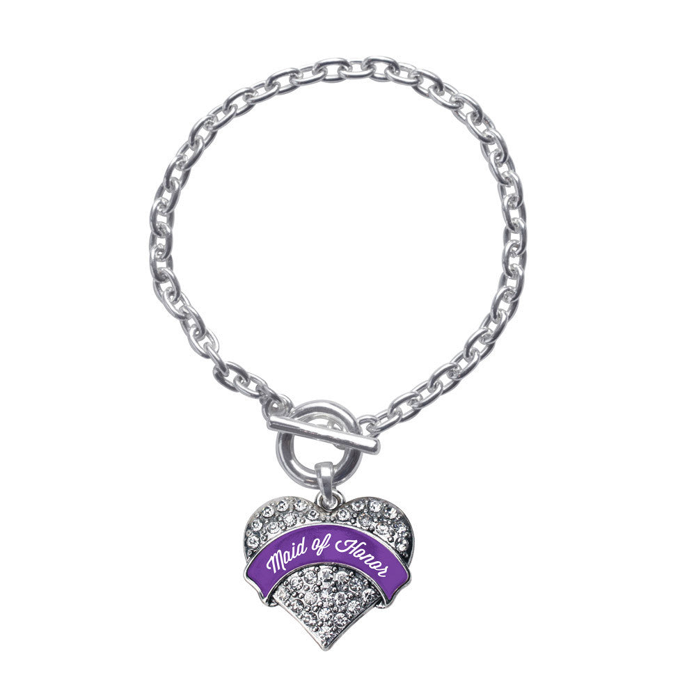 Purple Maid of Honor  Pave Heart Charm