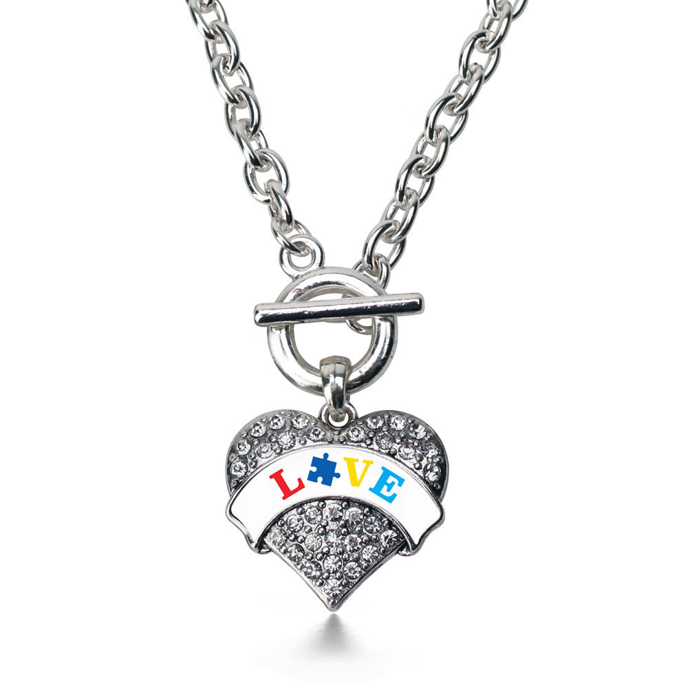 Autism Love Pave Heart Charm