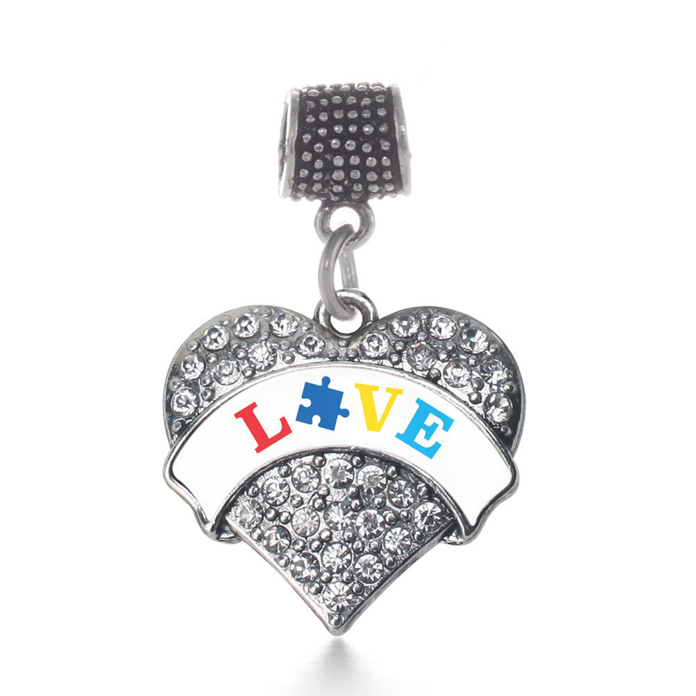 Autism Love Pave Heart Charm