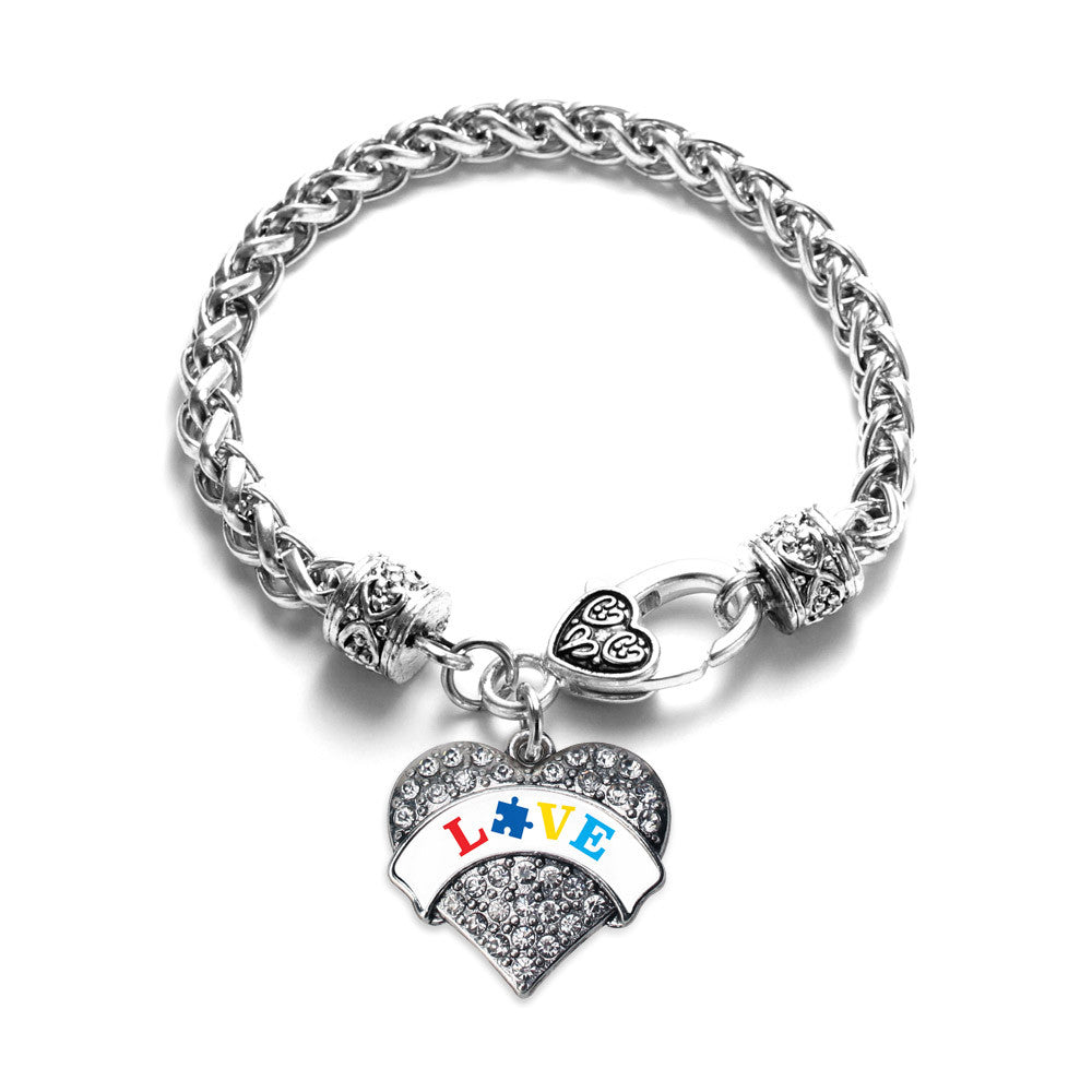Autism Love Pave Heart Charm