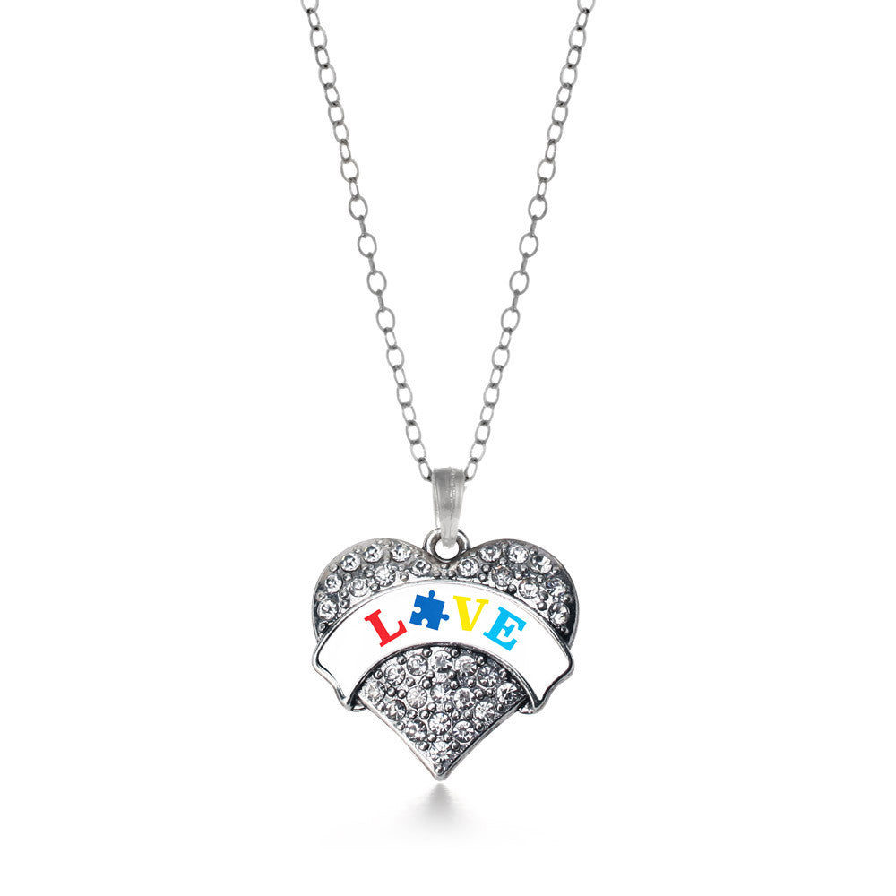 Autism Love Pave Heart Charm