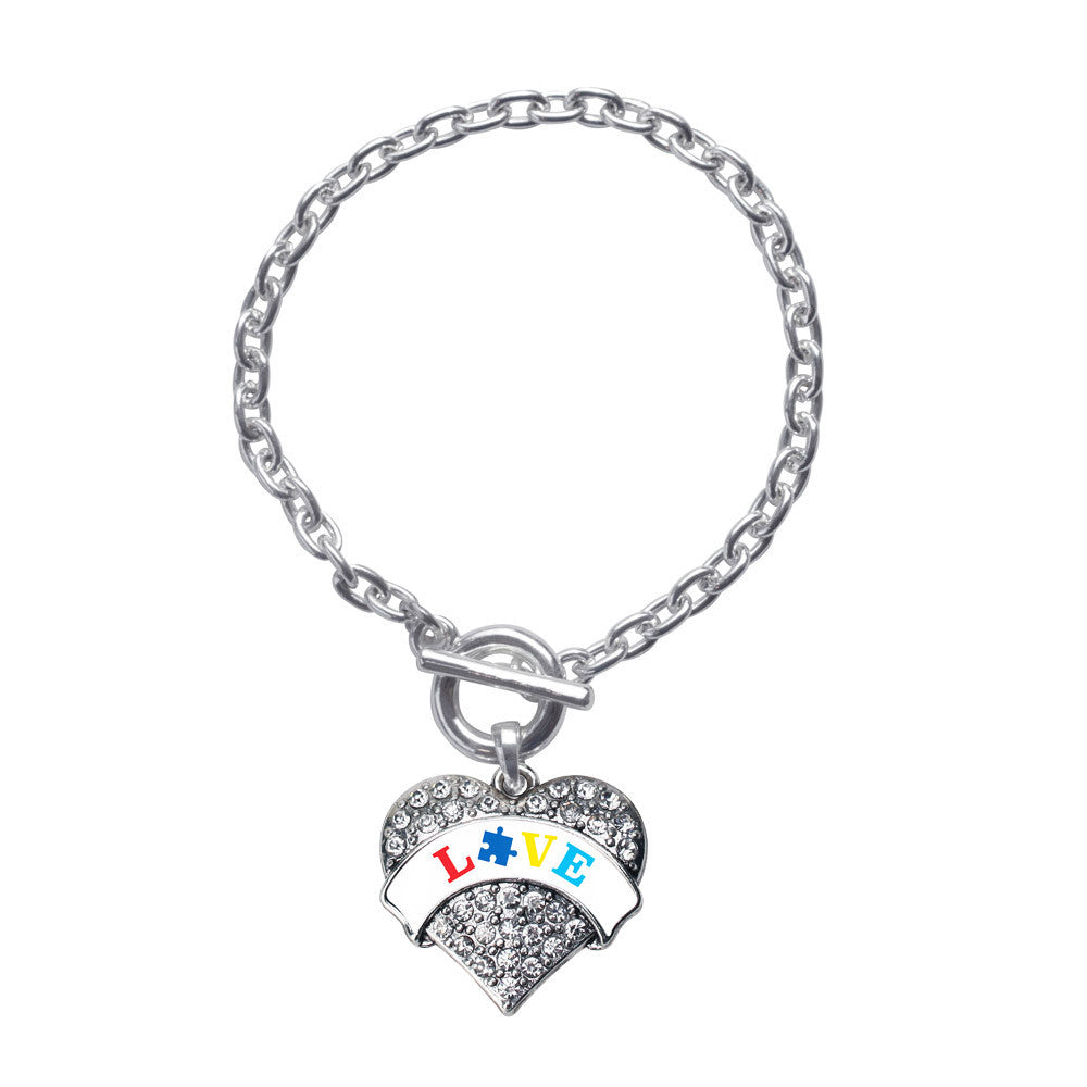 Autism Love Pave Heart Charm