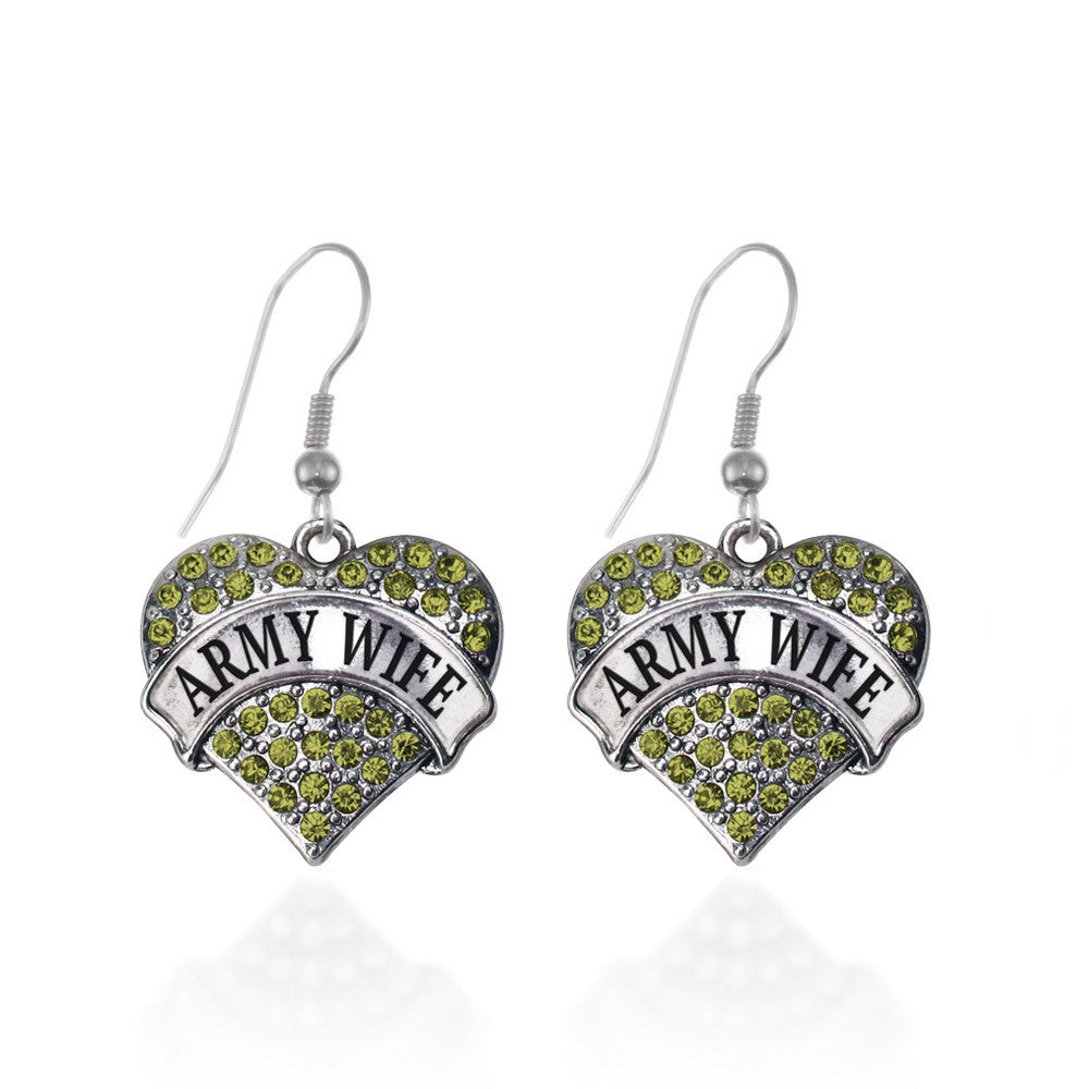Army Wife Pave Heart Charm