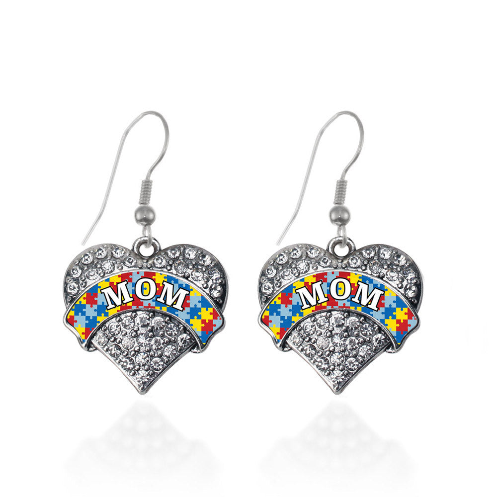 Autism Mom Pave Heart Charm