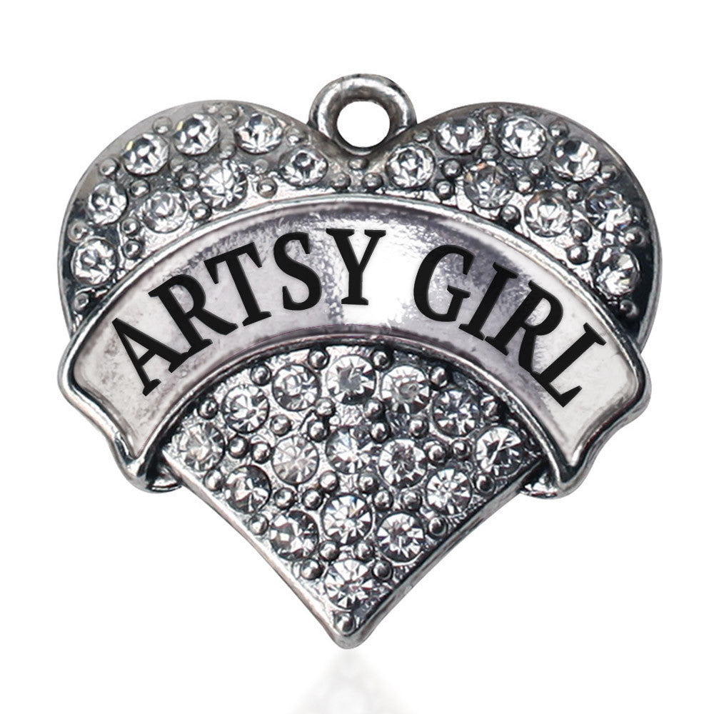 Artsy Girl  Pave Heart Charm