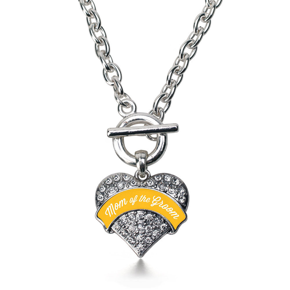 Marigold Mom of the Groom Pave Heart Charm