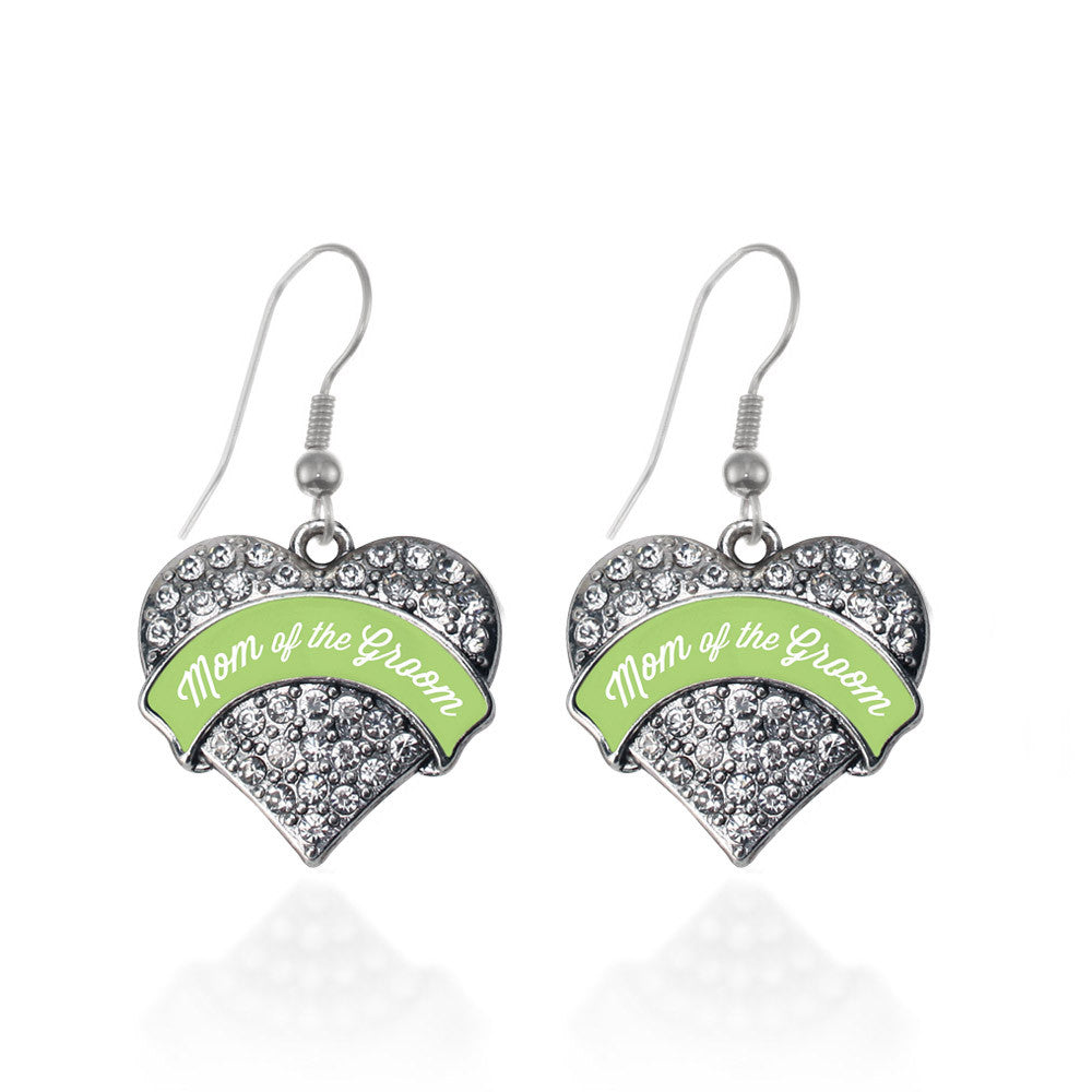 Sage Green Mom of the Groom  Pave Heart Charm