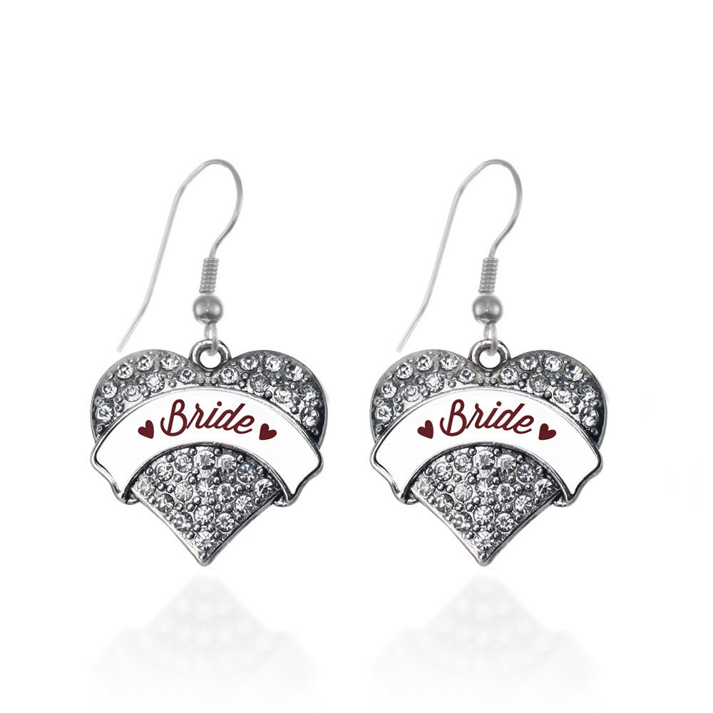 Burgundy Bride Pave Heart Charm