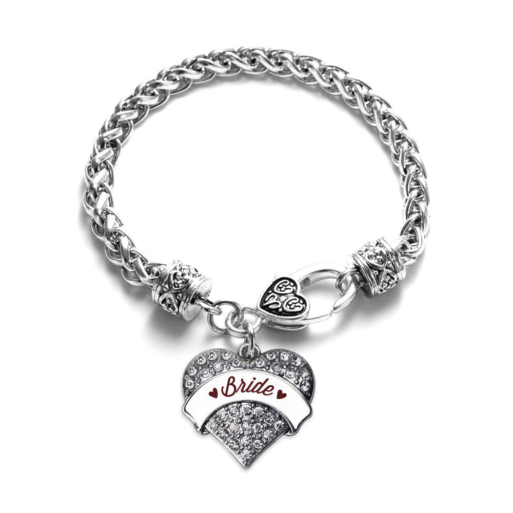 Burgundy Bride Pave Heart Charm