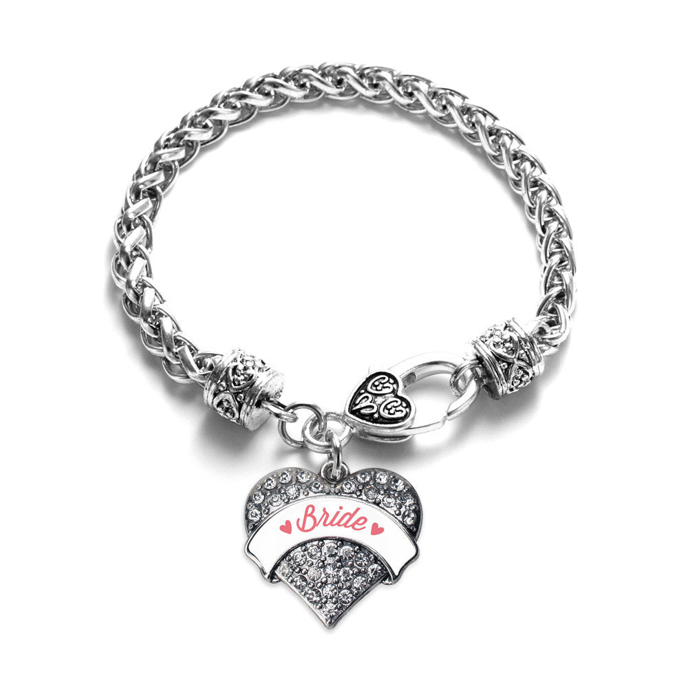 Coral Bride  Pave Heart Charm