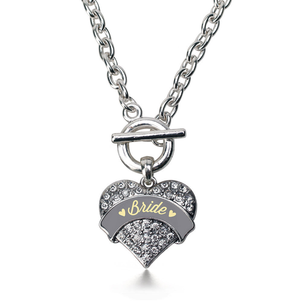 Cream Bride  Pave Heart Charm
