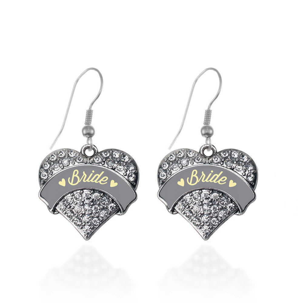 Cream Bride  Pave Heart Charm