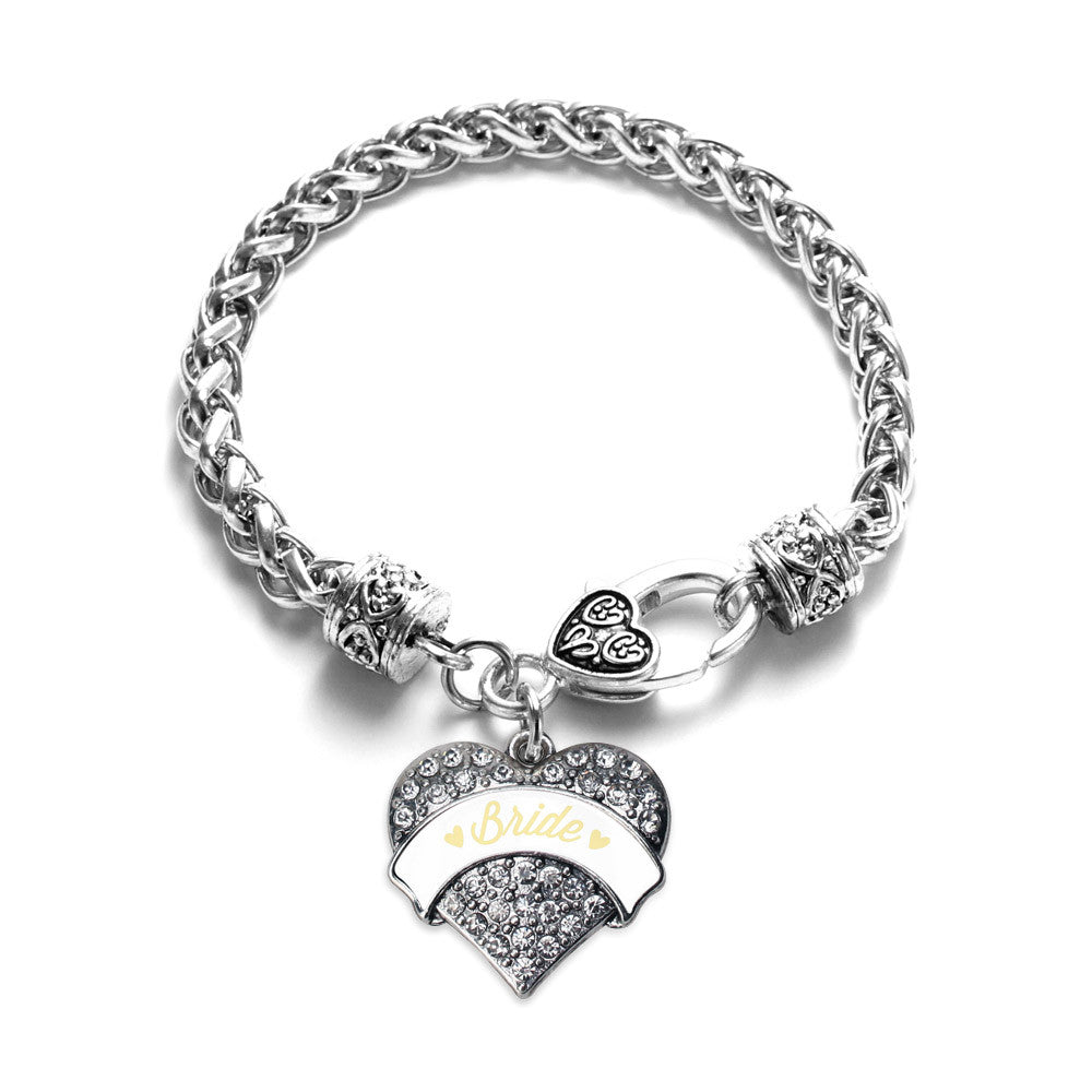 Cream Bride  Pave Heart Charm