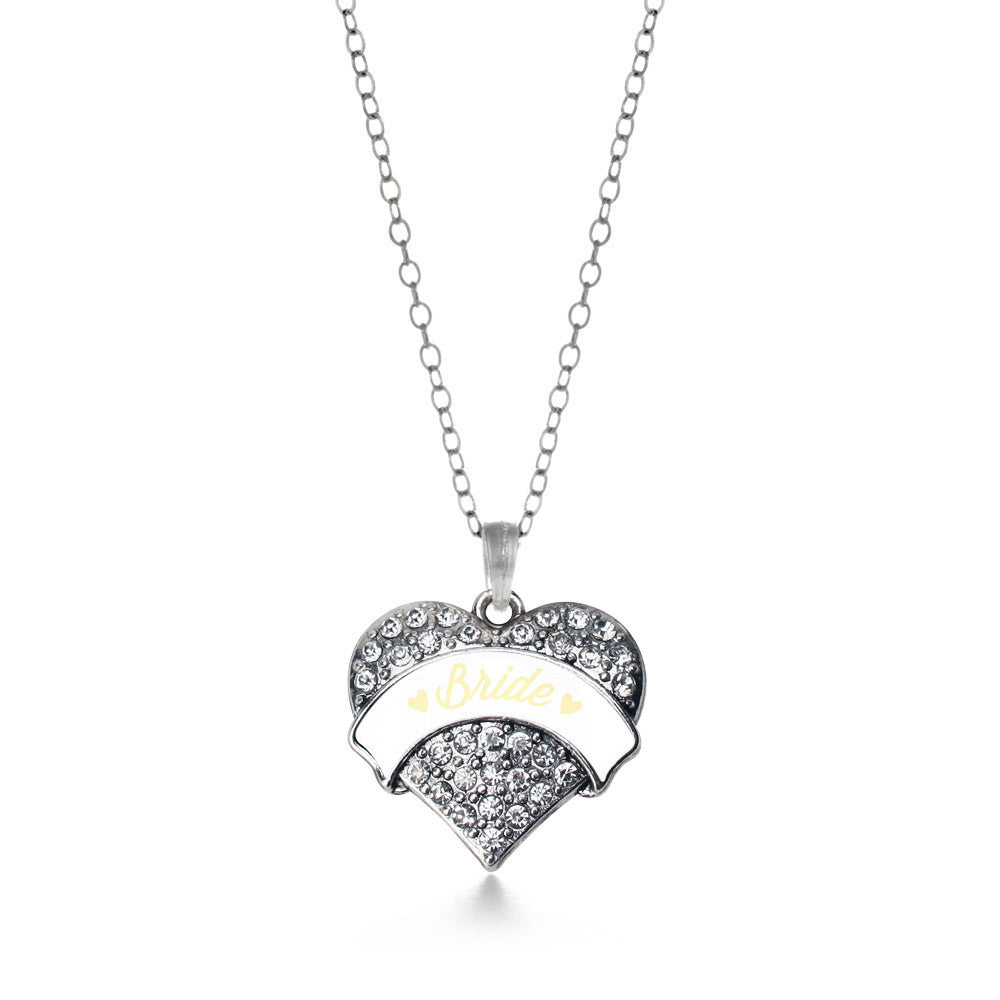 Cream Bride  Pave Heart Charm