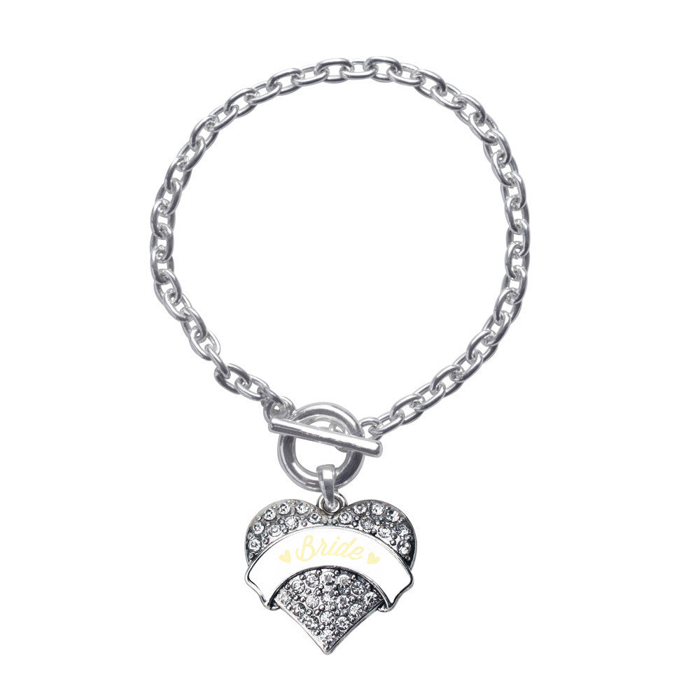 Cream Bride  Pave Heart Charm