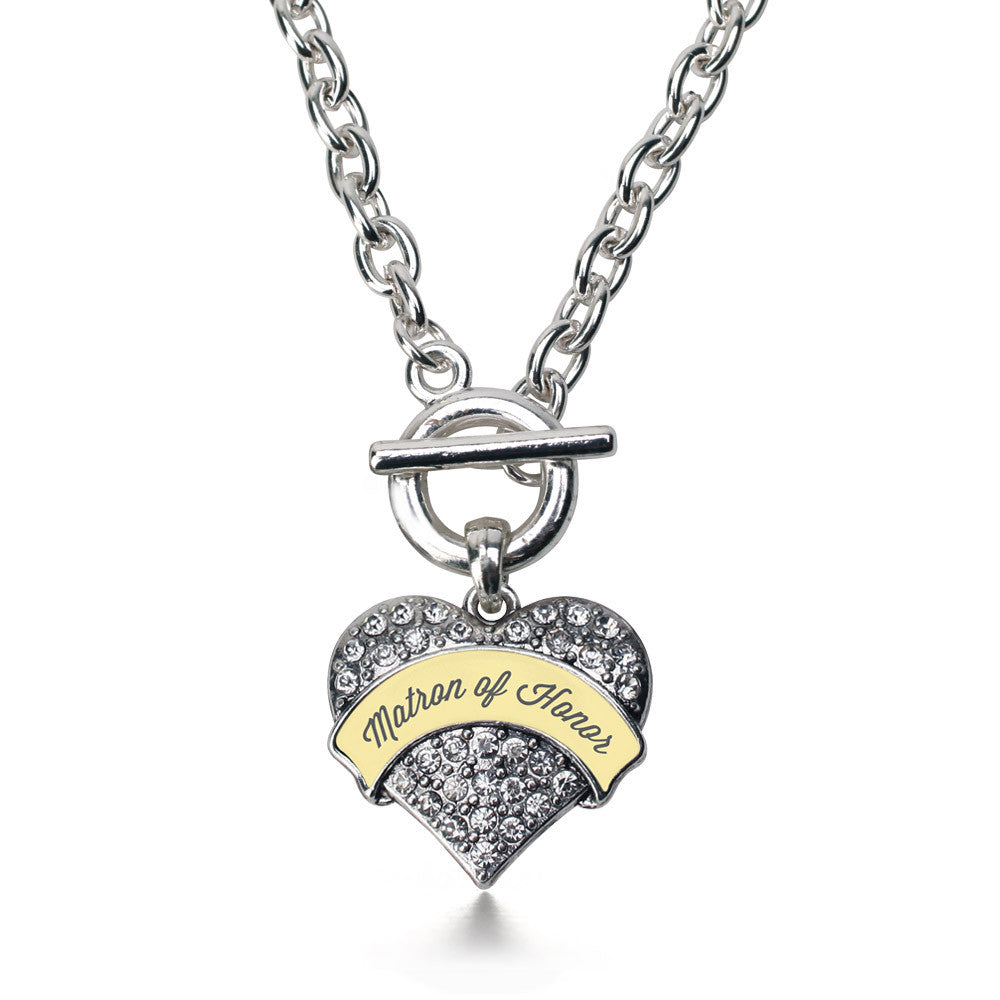 Cream Matron of Honor  Pave Heart Charm